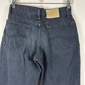 VTG Lee Denim Jeans Youth 16 Regular Black Wash Straight Leg Charcoal Black Y2K